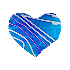 Pop Art Neon Wall Standard 16  Premium Heart Shape Cushions by essentialimage365