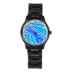 Pop Art Neon Wall Stainless Steel Round Watch by essentialimage365