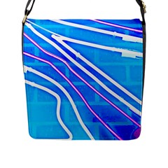 Pop Art Neon Wall Flap Closure Messenger Bag (l) by essentialimage365