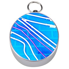 Pop Art Neon Wall Silver Compasses by essentialimage365