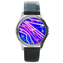 Pop Art Neon Wall Round Metal Watch