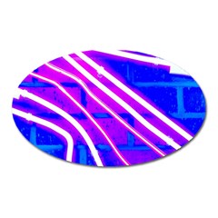 Pop Art Neon Wall Oval Magnet by essentialimage365