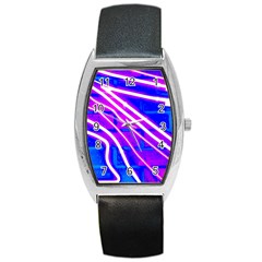 Pop Art Neon Wall Barrel Style Metal Watch by essentialimage365