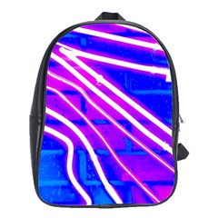 Pop Art Neon Wall School Bag (large) by essentialimage365