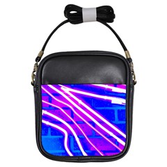 Pop Art Neon Wall Girls Sling Bag by essentialimage365