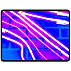 Pop Art Neon Wall Double Sided Fleece Blanket (large)  by essentialimage365