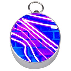 Pop Art Neon Wall Silver Compasses by essentialimage365