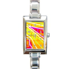 Pop Art Neon Wall Rectangle Italian Charm Watch by essentialimage365