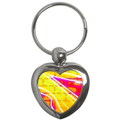 Pop Art Neon Wall Key Chain (heart) by essentialimage365