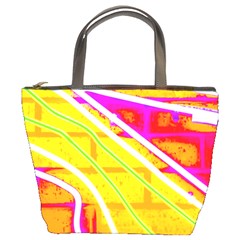 Pop Art Neon Wall Bucket Bag by essentialimage365