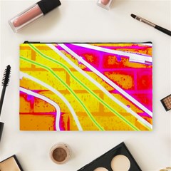 Pop Art Neon Wall Cosmetic Bag (large) by essentialimage365