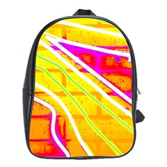 Pop Art Neon Wall School Bag (large) by essentialimage365