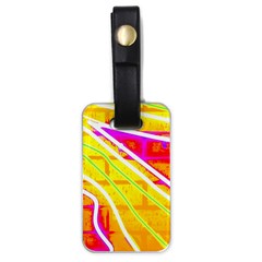 Pop Art Neon Wall Luggage Tag (one Side) by essentialimage365