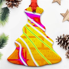 Pop Art Neon Wall Christmas Tree Ornament (two Sides) by essentialimage365