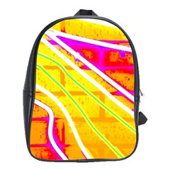 Pop Art Neon Wall School Bag (xl) by essentialimage365