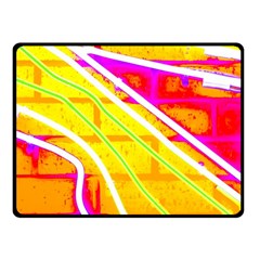 Pop Art Neon Wall Double Sided Fleece Blanket (small)  by essentialimage365