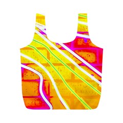 Pop Art Neon Wall Full Print Recycle Bag (m) by essentialimage365