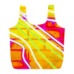 Pop Art Neon Wall Full Print Recycle Bag (l) by essentialimage365