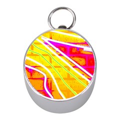 Pop Art Neon Wall Mini Silver Compasses by essentialimage365