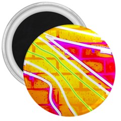 Pop Art Neon Wall 3  Magnets by essentialimage365