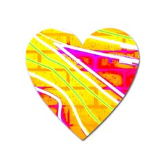 Pop Art Neon Wall Heart Magnet by essentialimage365