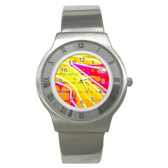 Pop Art Neon Wall Stainless Steel Watch by essentialimage365