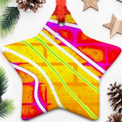 Pop Art Neon Wall Star Ornament (two Sides) by essentialimage365