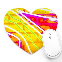 Pop Art Neon Wall Heart Mousepads by essentialimage365