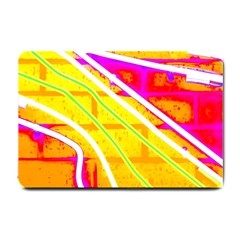 Pop Art Neon Wall Small Doormat  by essentialimage365