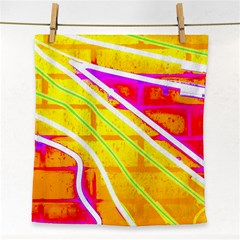 Pop Art Neon Wall Face Towel by essentialimage365