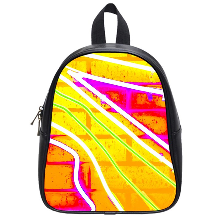 Pop Art Neon Wall School Bag (Small)