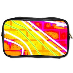 Pop Art Neon Wall Toiletries Bag (one Side)