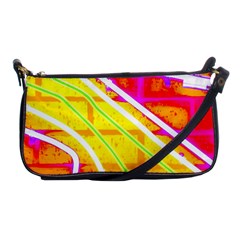 Pop Art Neon Wall Shoulder Clutch Bag by essentialimage365