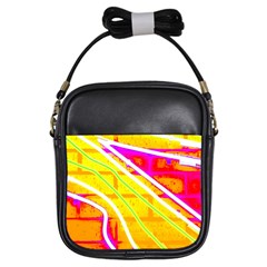 Pop Art Neon Wall Girls Sling Bag by essentialimage365