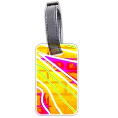 Pop Art Neon Wall Luggage Tag (two Sides) by essentialimage365