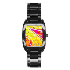 Pop Art Neon Wall Stainless Steel Barrel Watch by essentialimage365