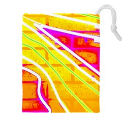 Pop Art Neon Wall Drawstring Pouch (5xl) by essentialimage365