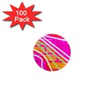 Pop Art Neon Wall 1  Mini Magnets (100 pack)  Front