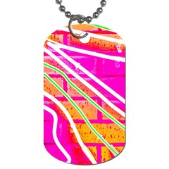 Pop Art Neon Wall Dog Tag (one Side) by essentialimage365