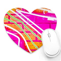 Pop Art Neon Wall Heart Mousepads by essentialimage365