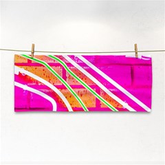 Pop Art Neon Wall Hand Towel by essentialimage365