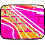 Pop Art Neon Wall Fleece Blanket (Mini) 35 x27  Blanket