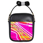 Pop Art Neon Wall Girls Sling Bag Front