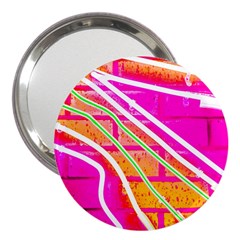 Pop Art Neon Wall 3  Handbag Mirrors by essentialimage365