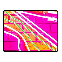 Pop Art Neon Wall Double Sided Fleece Blanket (small)  by essentialimage365