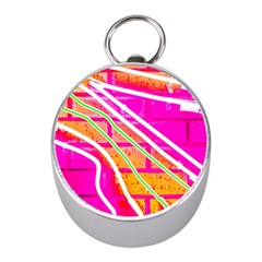 Pop Art Neon Wall Mini Silver Compasses by essentialimage365