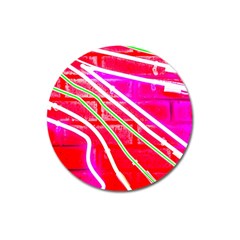 Pop Art Neon Wall Magnet 3  (round) by essentialimage365