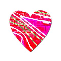 Pop Art Neon Wall Heart Magnet by essentialimage365