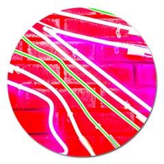 Pop Art Neon Wall Magnet 5  (round) by essentialimage365