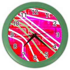 Pop Art Neon Wall Color Wall Clock by essentialimage365